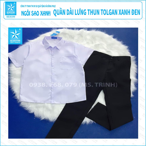 QUẦN DÀI LƯNG THUN TOL GÂN XANH ĐEN - TIỂU HỌC LÊ QUÝ ĐÔN